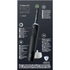 Spazzolino elettrico Oral-B Vitality Pro Black con 3 modalità e 2 testine