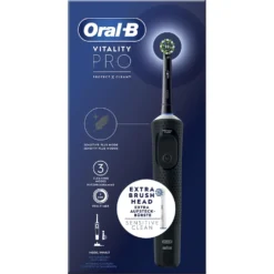 Spazzolino elettrico Oral-B Vitality Pro Black con 3 modalità e 2 testine