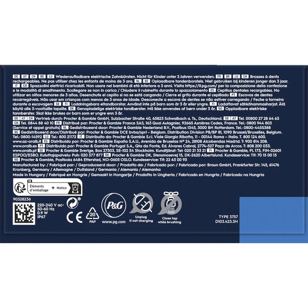 Spazzolino elettrico Oral-B Vitality Pro Duo, pulizia superiore