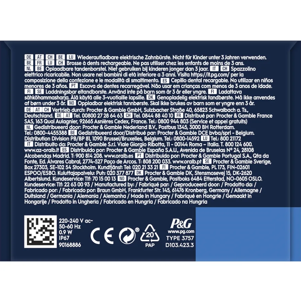 Spazzolino elettrico Oral-B Vitality Pro, 3 modalità di pulizia, lilla