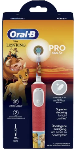 Spazzolino elettrico Oral B VITALITY PRO Kids Re Leone Red e White