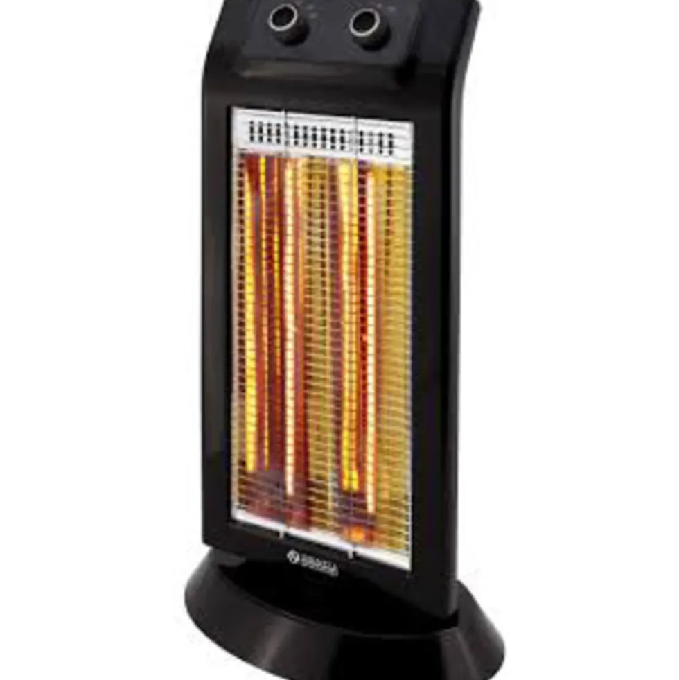 Splendid Stufa Alogena 1100W 2Lampade Nera