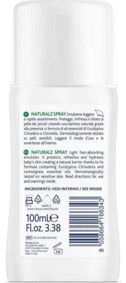 Spray anti zanzare protettivo 100 ml tripla azione Chicco 000115960000