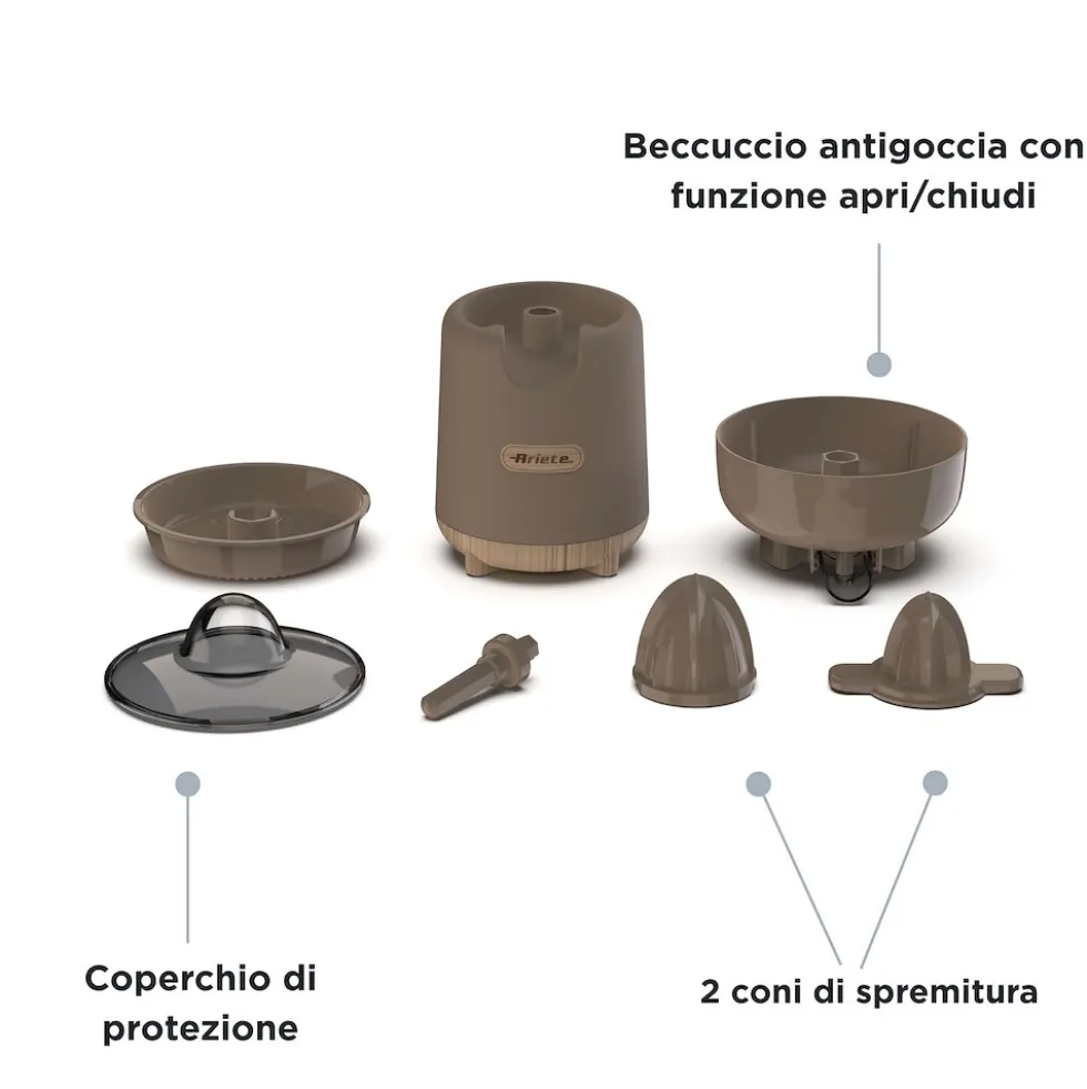 Spremiagrumi ARIETE 417 Tortora con beccuccio salvagoccia