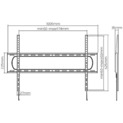 Staffa a muro Munari SP790 per TV fino a 120 pollici e 120 kg