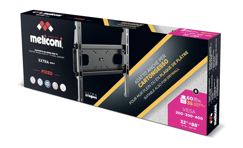 Staffa da parete per TV Meliconi Extra 400F CG per schermi da 32" a 88"
