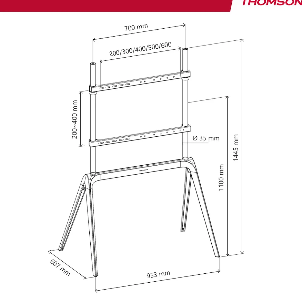 Staffa da pavimento Thomson S604 per TV fino a 60kg