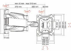 Staffa TV Munari SP712 per schermi fino a 42 pollici e 35 kg
