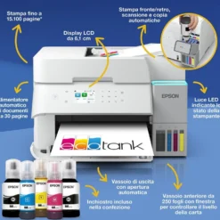 Stampante inkjet multifunzione Epson EcoTank ET-3956 con serbatoi ricaricabili