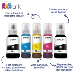 Stampante inkjet multifunzione Epson EcoTank ET-3956 con serbatoi ricaricabili