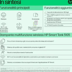 Stampante multifunzione HP Smart Tank 5105 con WiFi