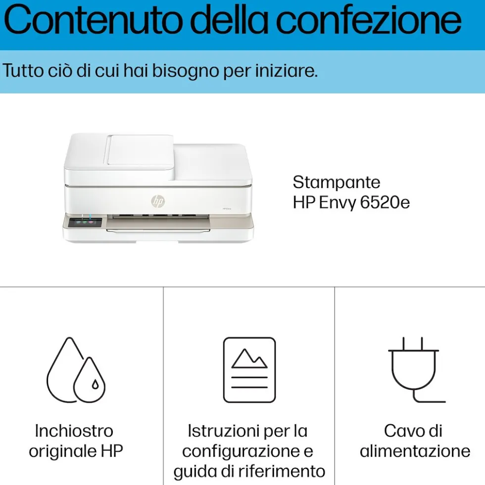 Stampante multifunzione inkjet HP Envy 6520e a colori WiFi