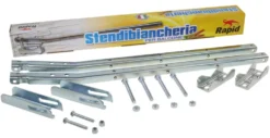 Stendibiancheria Rapid Giussani ZB070 per balcone aste pieghevoli Zinc