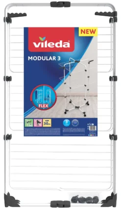 Stendibiancheria Vileda 174122 Modular 3 Bianco e Grigio