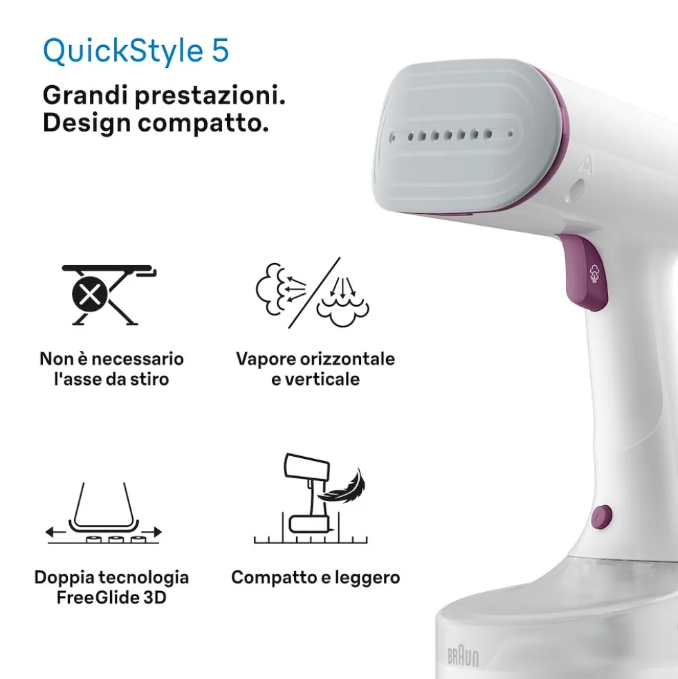 Stiratore verticale Braun GS5011PU 1200W vapore continuo
