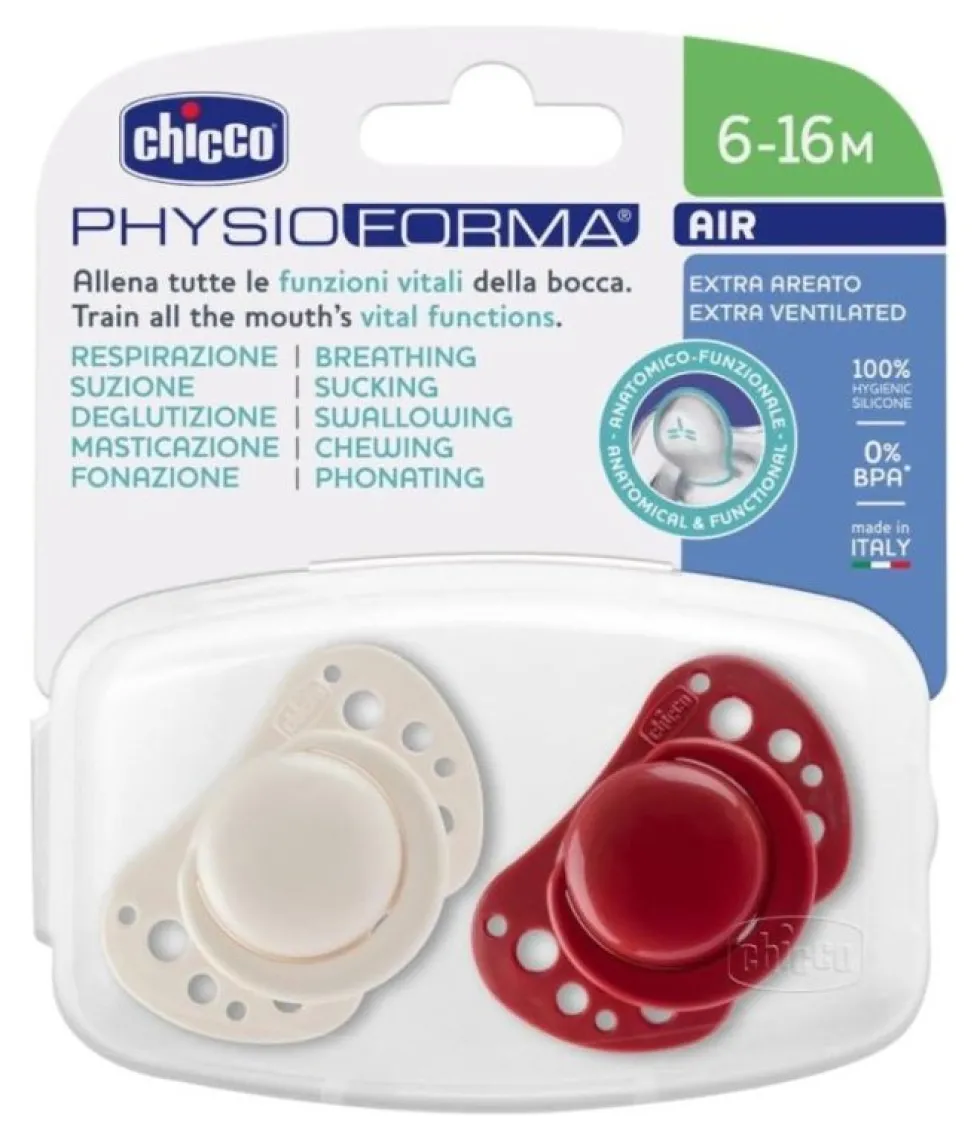 Succhietto Chicco 00075033330000 PHYSIOFORMA AIR Bianco e Rosso