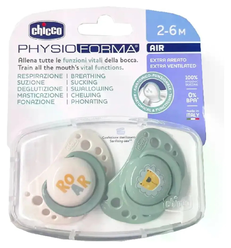 Succhietto Chicco 00075031310000 PHYSIOFORMA AIR Bianco e Verde
