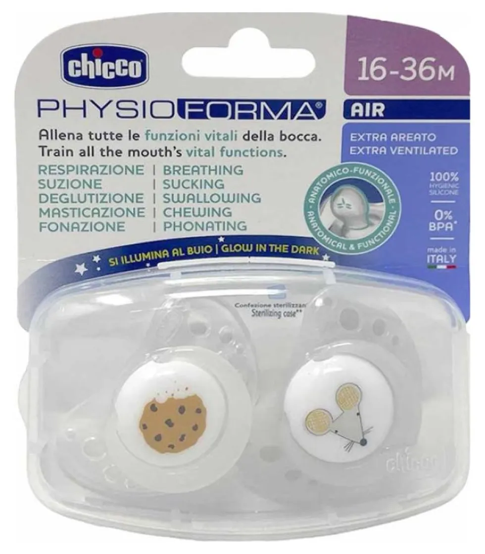 Succhietto Chicco 00075035440000 PHYSIOFORMA AIR Bianco e Grigio
