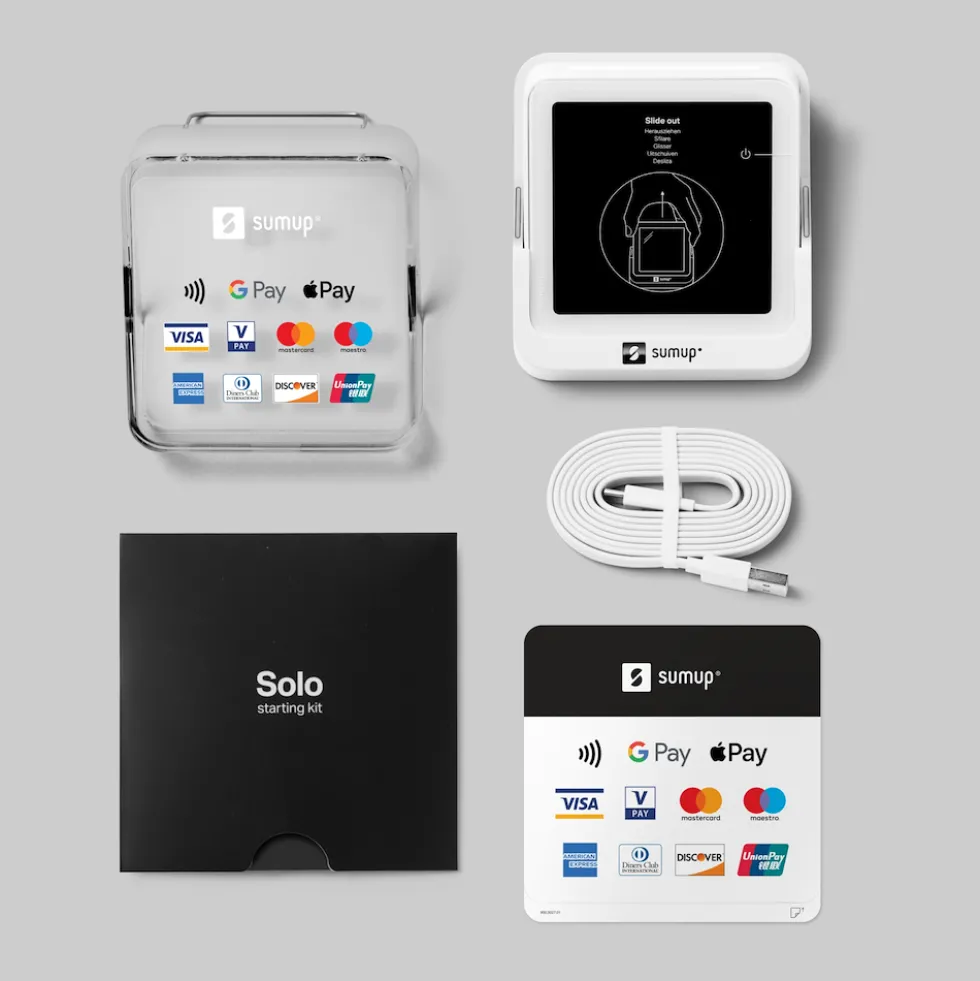 Sumup Pos Mobile Standalone 4G E Wi-Fi Touch Screen Base Di Ricarica