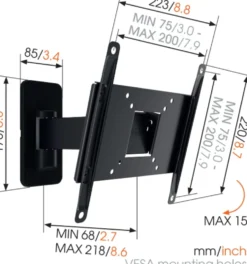 Supporto a muro Vogels' MA2030 per TV da 26 a 40 pollici con rotazione 120°