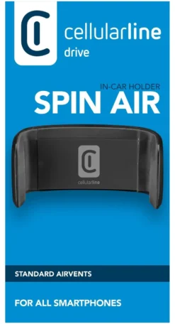 Supporto auto smartphone Cellular Line HANDYHOLDERK SPIN AIR Black