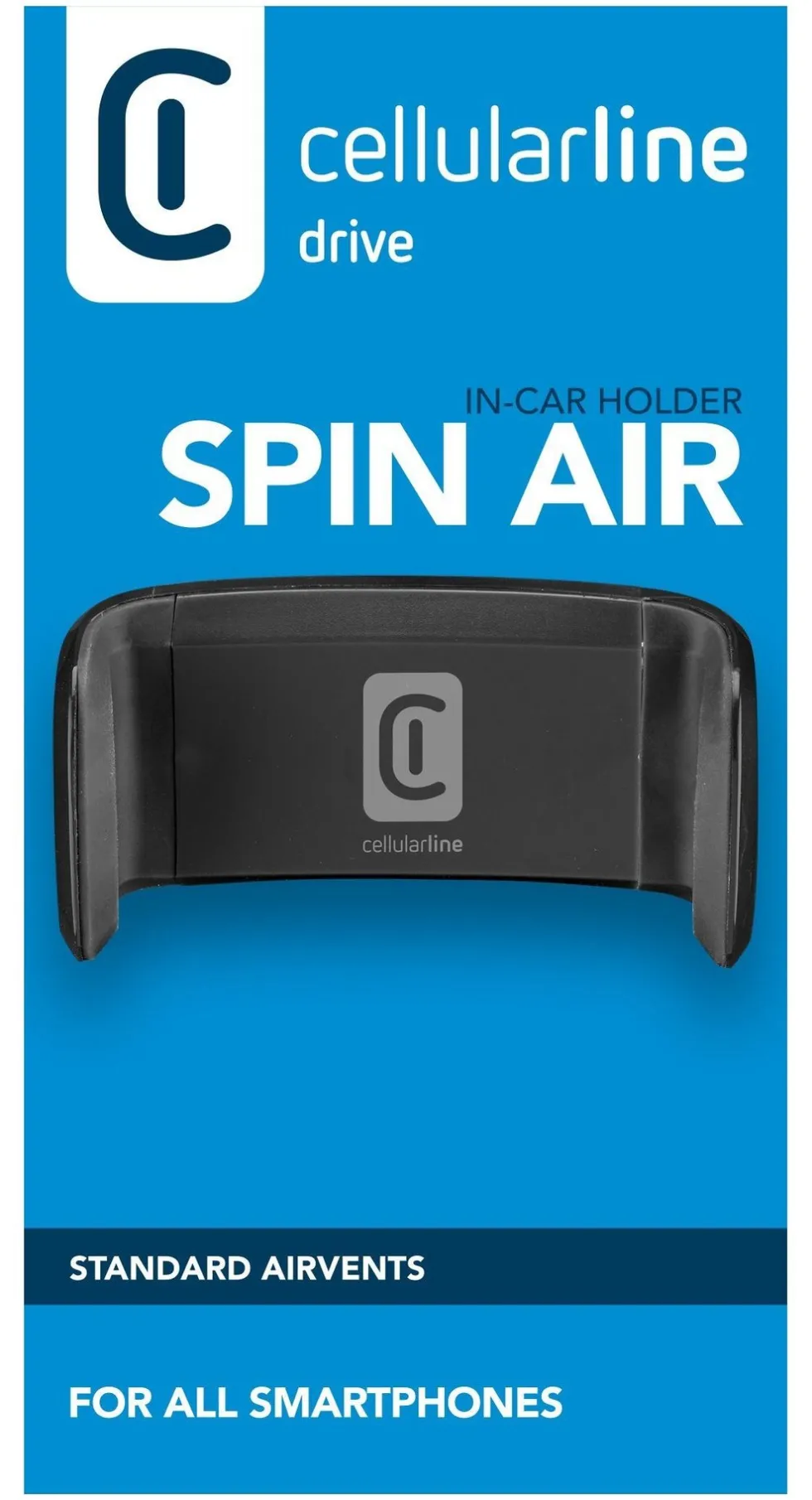 Supporto auto smartphone Cellular Line HANDYHOLDERK SPIN AIR Black