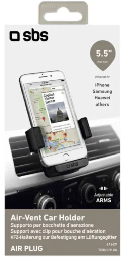 Supporto auto smartphone Sbs TE0UCH10A Air Plug Black