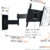 Supporto da parete Vogels' MA2040 per TV 26/40 pollici, con rotazione 180°