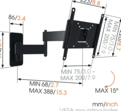Supporto da parete Vogels' MA2040 per TV 26/40 pollici, con rotazione 180°