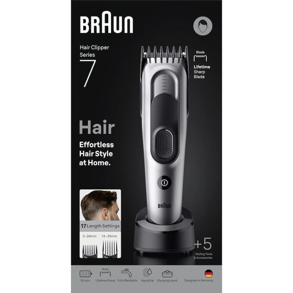 Tagliacapelli Braun Series 7 HC7590 con 17 lunghezze e funzione Memory Lock