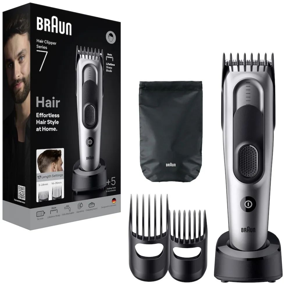 Tagliacapelli Braun Series 7 HC7590 con 17 lunghezze e funzione Memory Lock