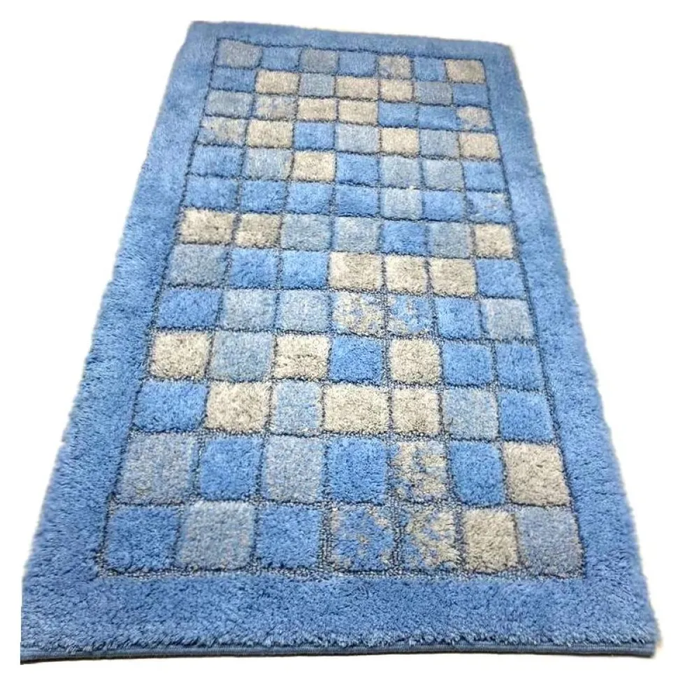 Tappeto bagno Quarzo Bianco 13678 MOSAICO Azzurro