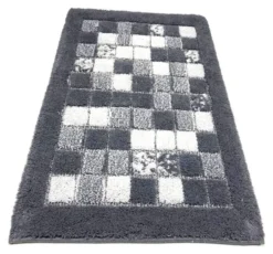 Tappeto bagno Quarzo Bianco 13623 MOSAICO Antracite