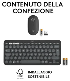 Tastiera e mouse Logitech 920 012221 K SERIES Pebble 2 Combo Graphite