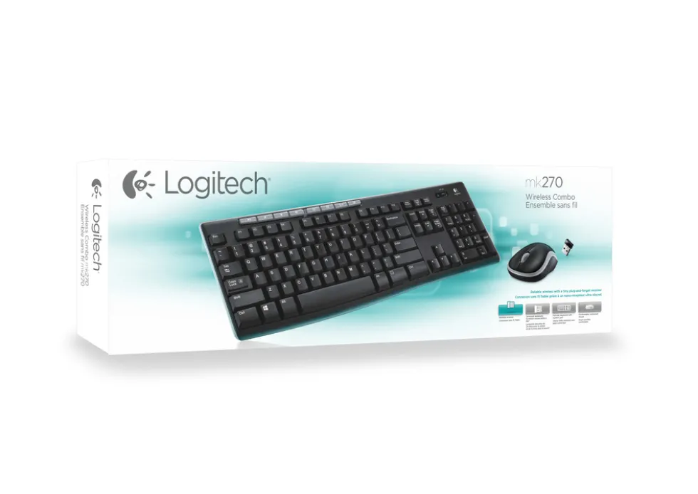 Tastiera e mouse wireless Logitech MK270 con 2,4 GHz