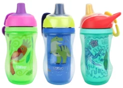 Tazza bimbo termica con beccuccio e moschettone Nuby NV04050 Assortito