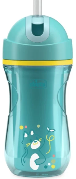 Tazza bimbo termica con cannuccia Chicco 00069912500000 SPORT CUP Azzu