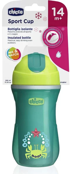 Tazza bimbo termica con cannuccia Chicco 69913 SPORT CUP Assortito