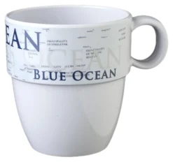 Tazza campeggio Brunner 0830024N C8C impilabile Bianco e Blu