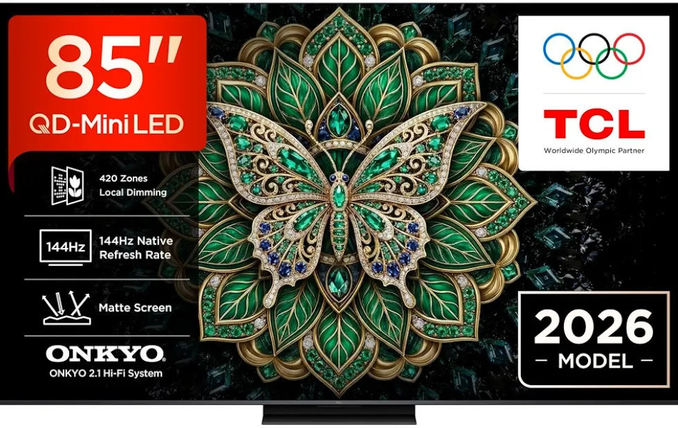 Tcl Tvc Qd Miniled Fald 85 Uhd 4K 144Hz Uhd Onkyo 2.1 40W