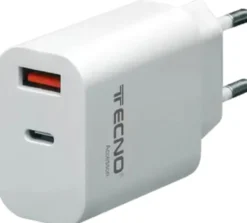 TECNO ALIMENTATORE CARICA RAPIDA TYPE C / USB 20W 3A BIANCO TC-883
