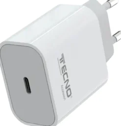 TECNO ALIMENTATORE CARICA RAPIDA TYPE C 20W 3A BIANCO TC-882