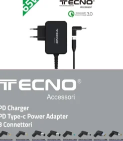 TECNO ALIMENTATORE NOTEBOOK 65WUNIV. TYPE C 8TIPS - NUOVI TIPS