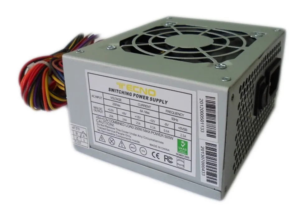 TECNO ALIMENTATORE PC MICRO ATX500W FAN 8CM BULK