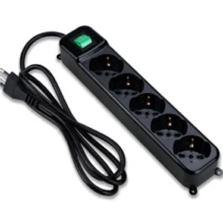 TECNOWARE MULTIPRESA 5 POSTI SCHUKO/ITA 10A NERO SPINA ITA FMP5IIG