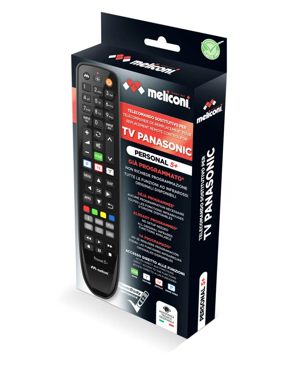 Telecomando Gumbody Personal 5+ Meliconi per TV Panasonic