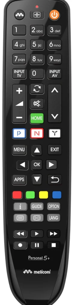 Telecomando tv Meliconi 806076 GUMBODY Personal 5+ Black