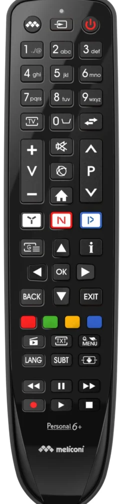 Telecomando tv Meliconi 806077 GUMBODY Personal 6+ Black