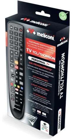 Telecomando tv Meliconi 806078 GUMBODY Personal 7+ Black