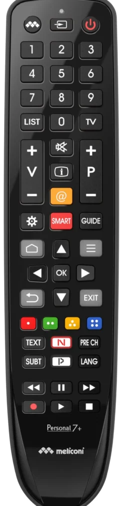 Telecomando tv Meliconi 806078 GUMBODY Personal 7+ Black
